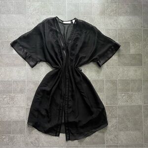 Vintage Black Sheer Night Robe M